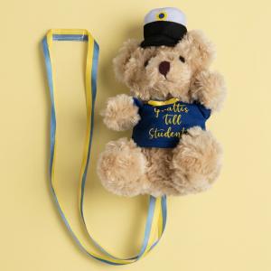 Habibi Plush Ylioppilasnalle "Grattis till studenten" sinisell&auml; paidalla