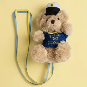Habibi Plush Ylioppilasnalle "Grattis till studenten" sinisell&auml; paidalla