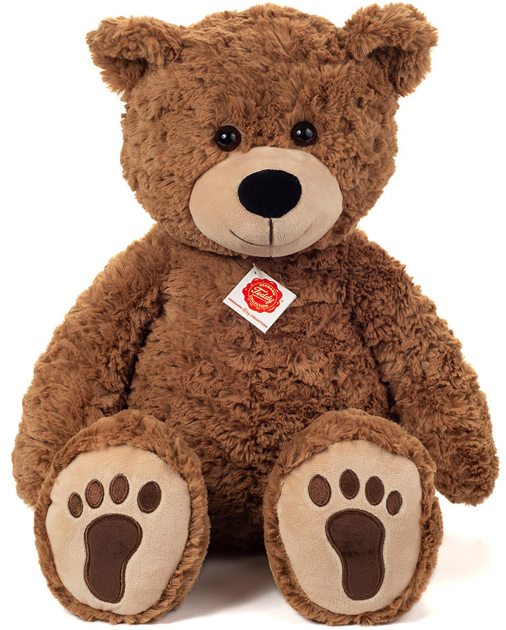 Teddykompaniet Teddynalle brodeeratuilla tassuilla, 55 cm (ruskea) – Teddy Hermann